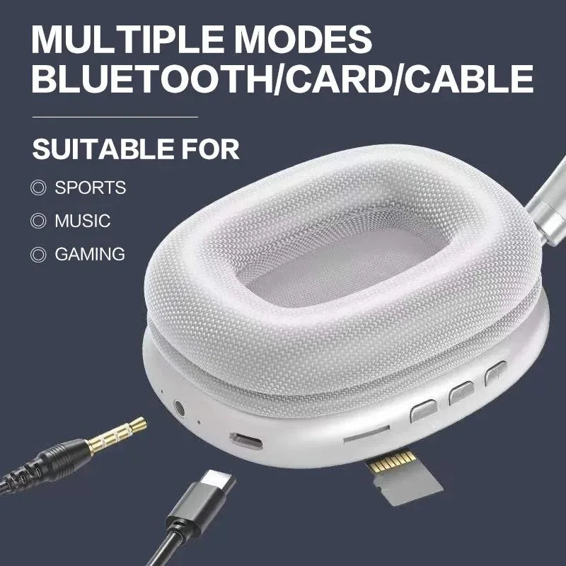 Pro Max Air Wireless Bluetooth Headphones – Noise Cancelling Over-Ear Headset with Mic, Ideal for Sports & Gaming