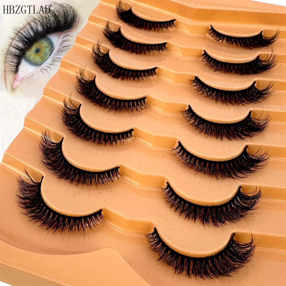 7 Pairs 3D Mink Fluffy Lashes – Wispy, Voluminous, Natural Look, Long-Lasting Eyelash Extension Effect