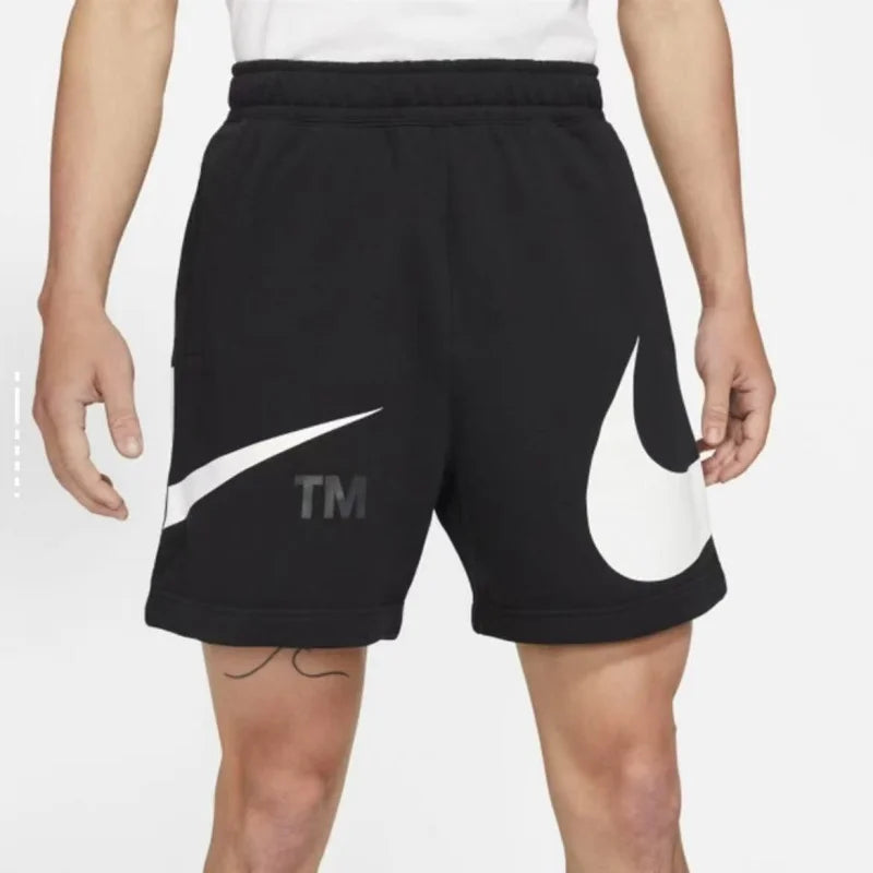 Nike Men's Cotton Outdoor Sports Shorts – Breathable, Versatile Design, Grey & Black