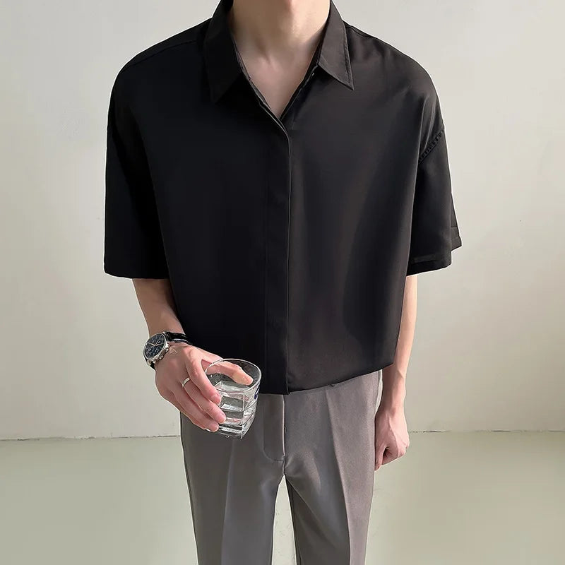 Men's Ice Silk Comfort Shirt – Four-Season Wear