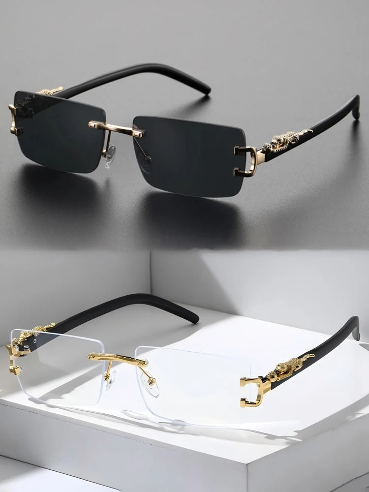 Premium Frameless Rectangular Sunglasses – Lightweight, Modern Design for Daily Wear