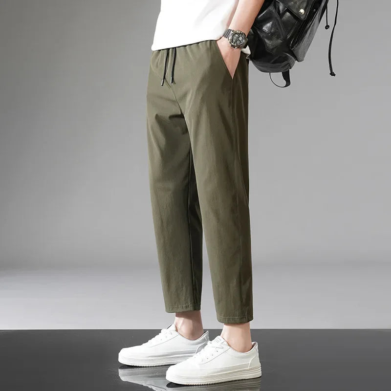 Men’s Ice Silk Summer Crop Pants