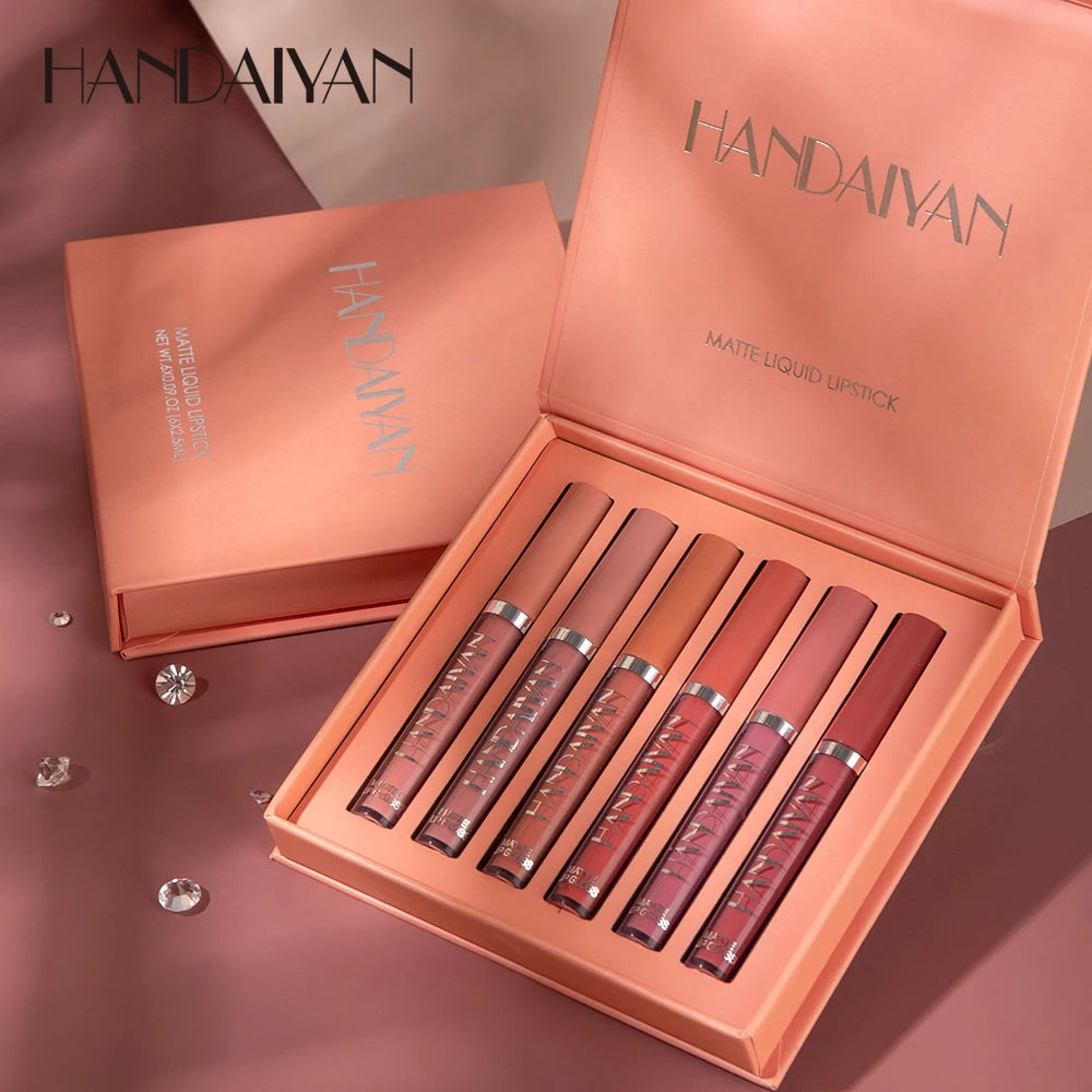 6-Piece High-End Matte Lip Gloss Gift Set – Long-Lasting, Non-Stick, Fade-Resistant Premium Formula