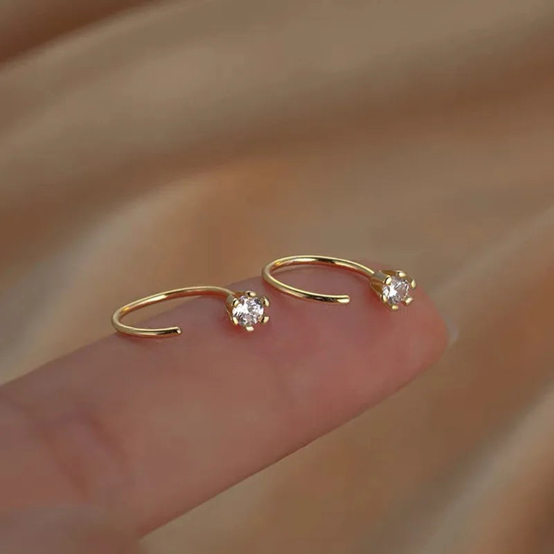 Minimalist Zircon Stud Earrings – Elegant Design for Teens & Adults, Perfect for Party or Wedding