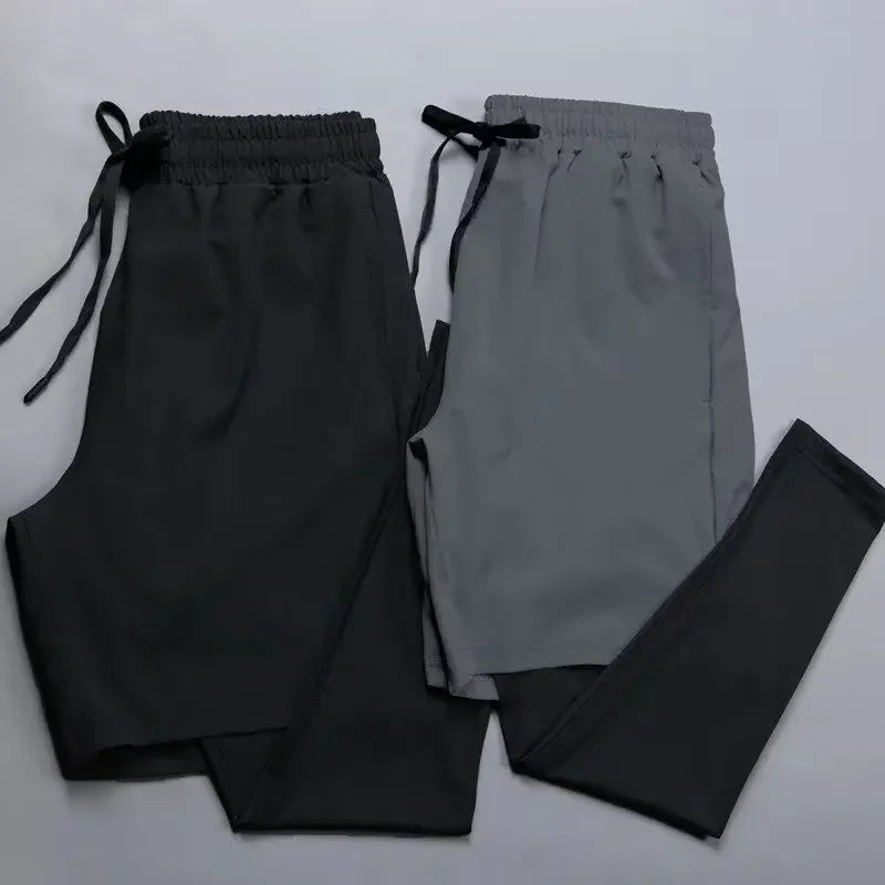 Two-Piece Men's Quick-Dry Fitness Jogger Pants – Lightweight, Elastic Waist, Breathable Sportswear