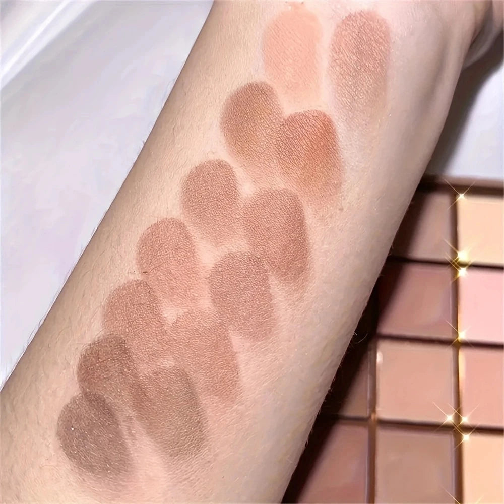 25-Color Neutral Eyeshadow Palette – Earthy Gray, Brown & Coffee Tones, Versatile for Day-to-Night Looks