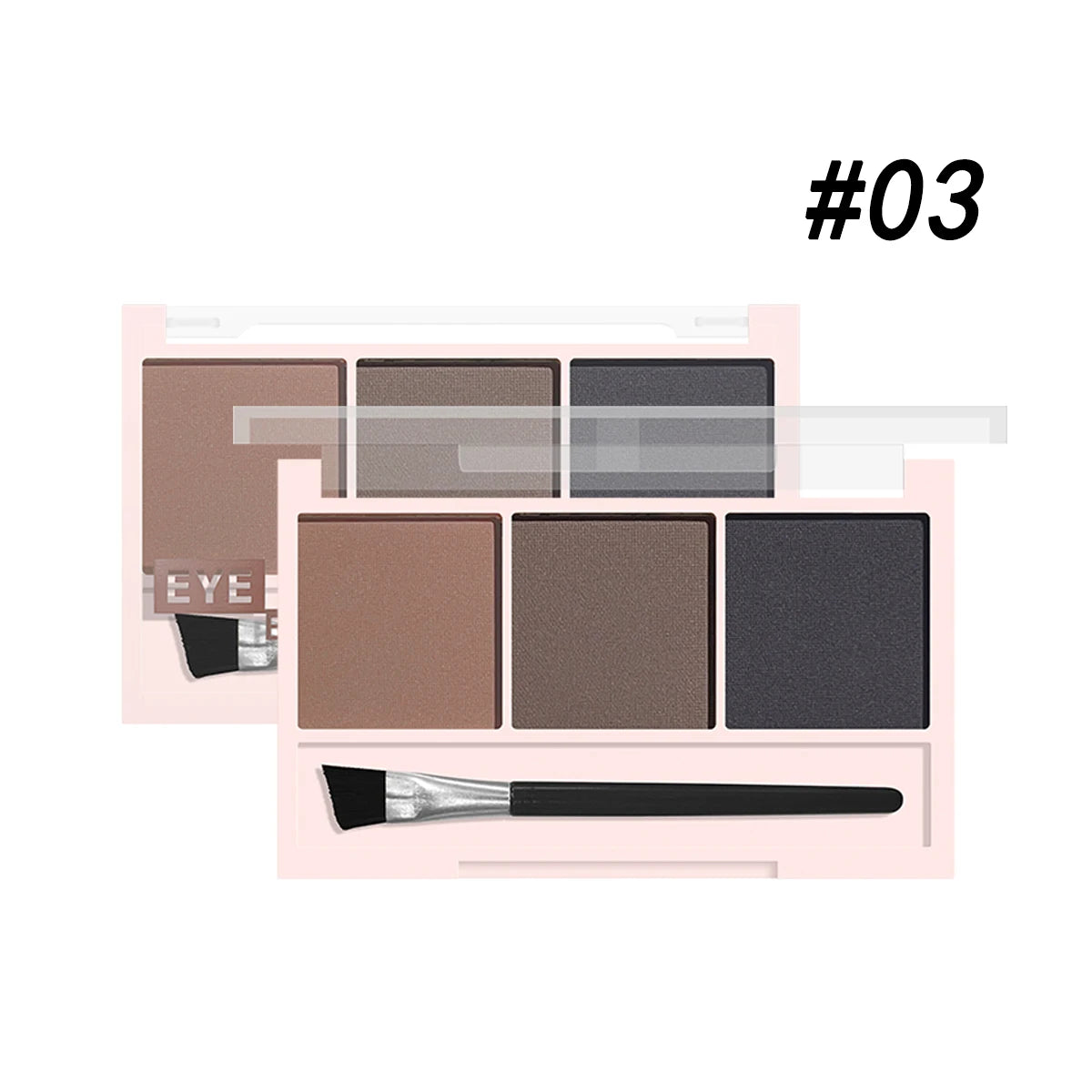 3-Color Professional Brow Powder Set with Precision Brush – Long-Lasting, Smudge-Resistant, Natural 3D Finish