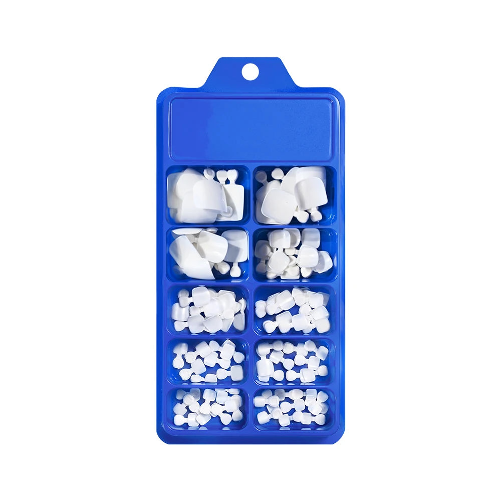 100pcs Natural White Press-On Toenails – Square Full Cover, Acrylic-Look False Nails