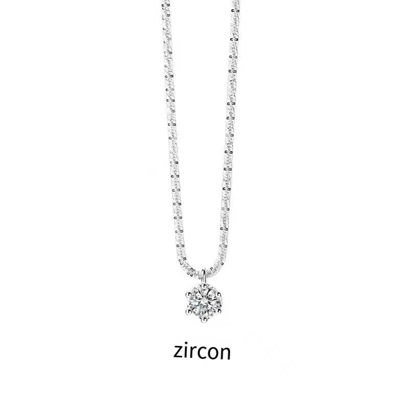 Elegant Moissanite Solitaire Pendant Necklace – 925 Sterling Silver with Dazzling Round Cut Stone (0.5–2CT)