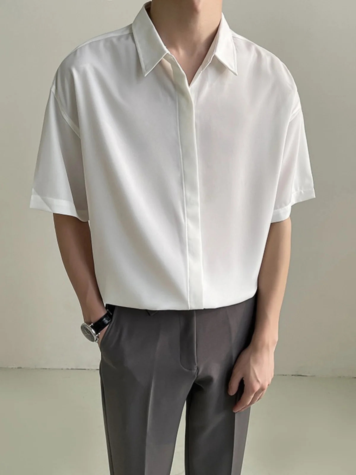 Men's Ice Silk Comfort Shirt – Four-Season Wear