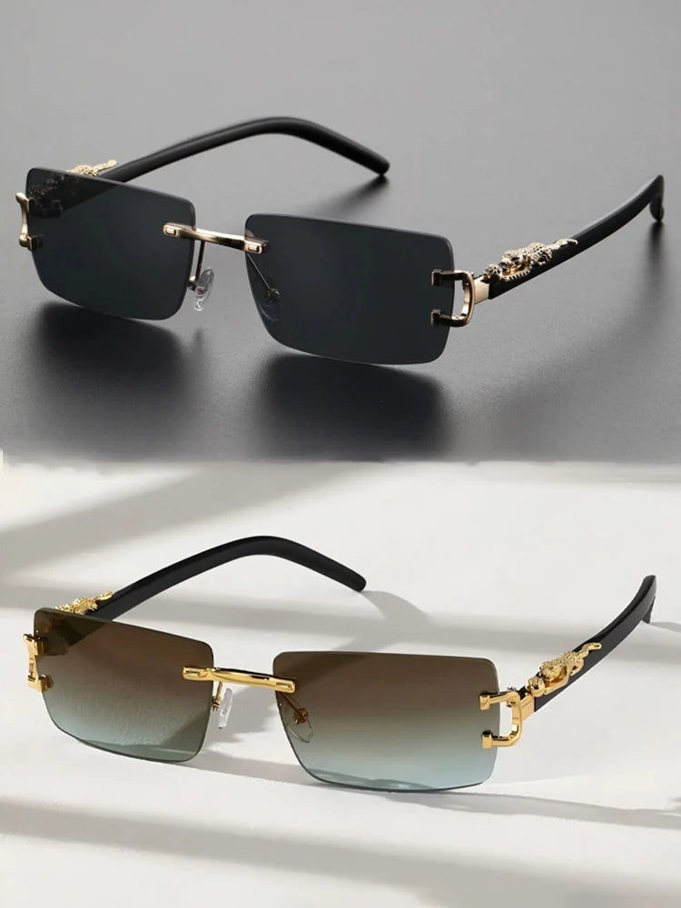 Premium Frameless Rectangular Sunglasses – Lightweight, Modern Design for Daily Wear