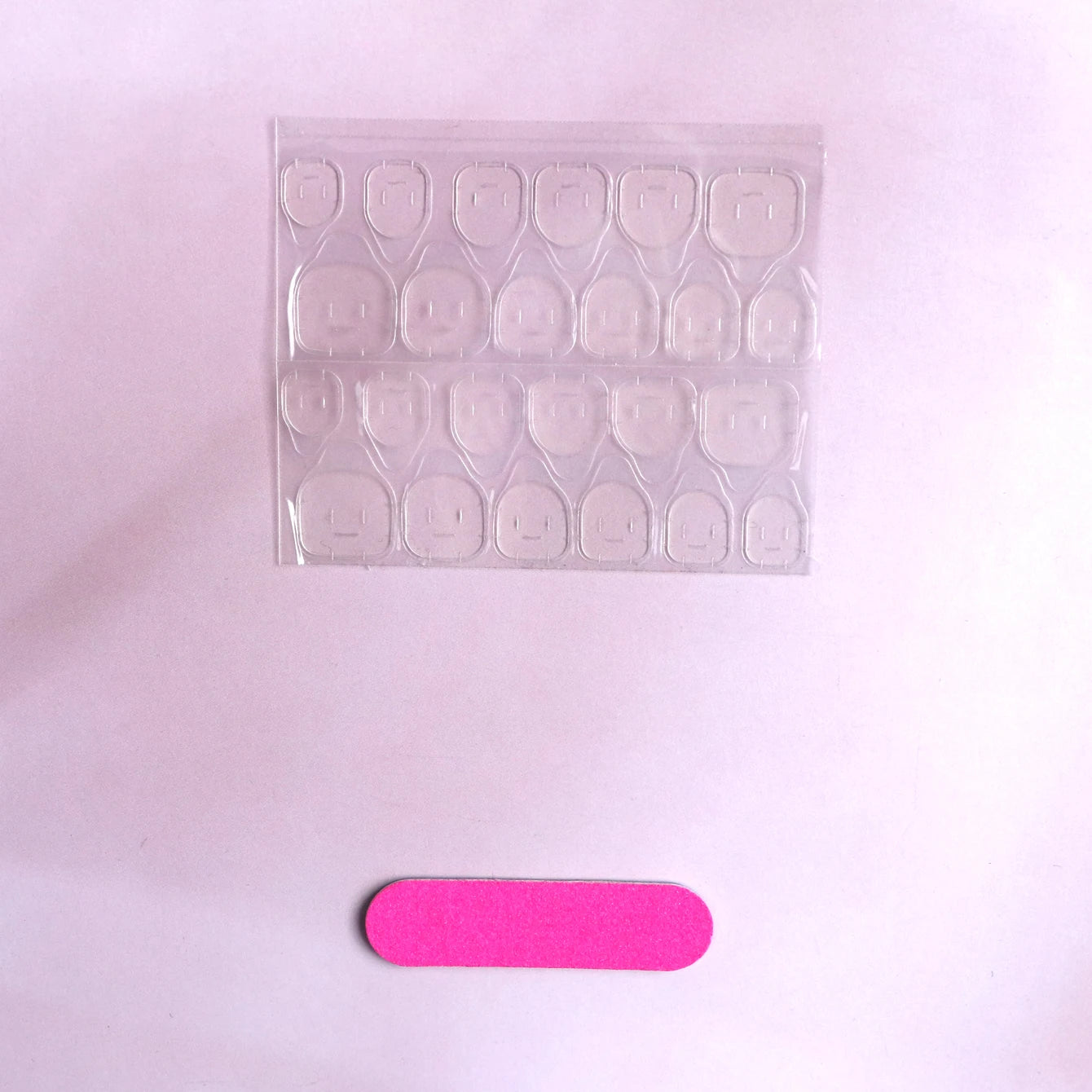 24pcs Nude French Tip Press-On Toe Nails – Square Shape, Glossy Finish