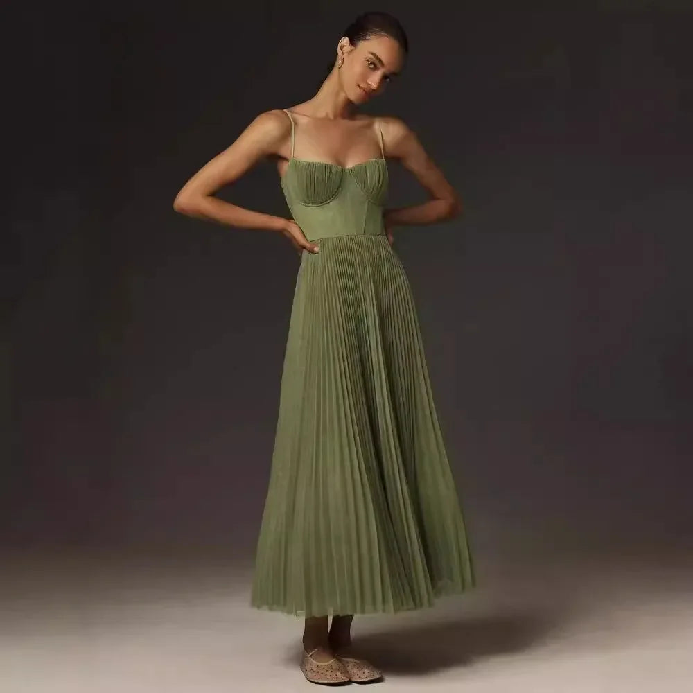 Women's Elegant Evening Gown – Open-Back, Deep V Neck, Slim Silhouette, Bridesmaid Perfect
