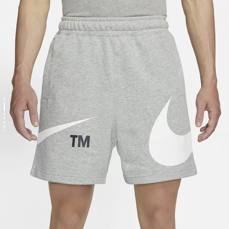 Nike Men's Cotton Outdoor Sports Shorts – Breathable, Versatile Design, Grey & Black