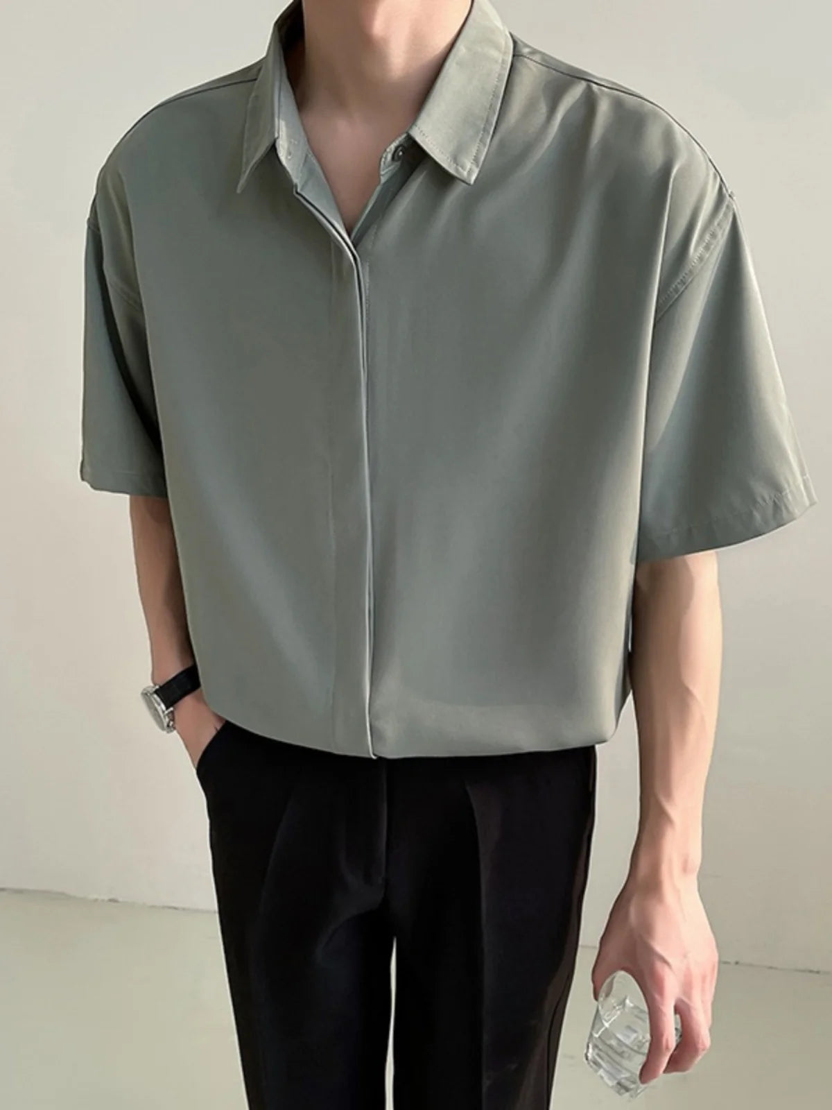 Men's Ice Silk Comfort Shirt – Four-Season Wear