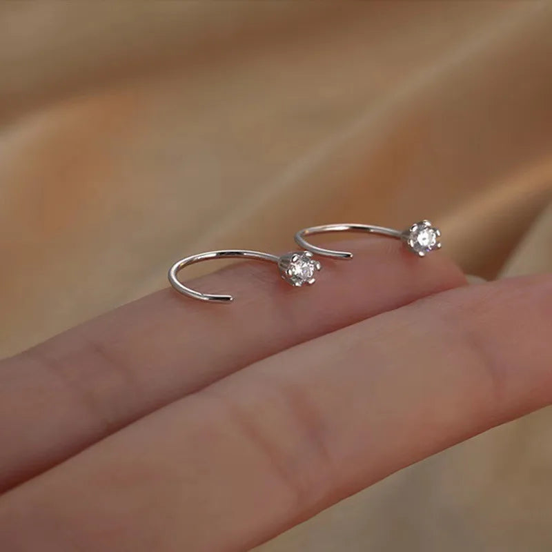 Minimalist Zircon Stud Earrings – Elegant Design for Teens & Adults, Perfect for Party or Wedding