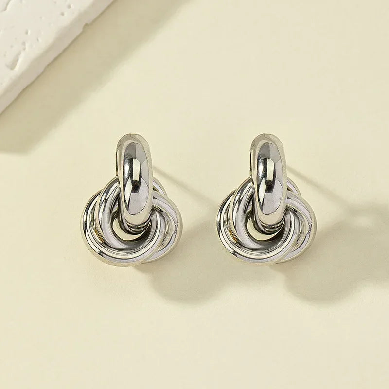 Twist Knot Hoop Earrings – Gold & Silver Finish, Stylish Everyday Jewelry for Women