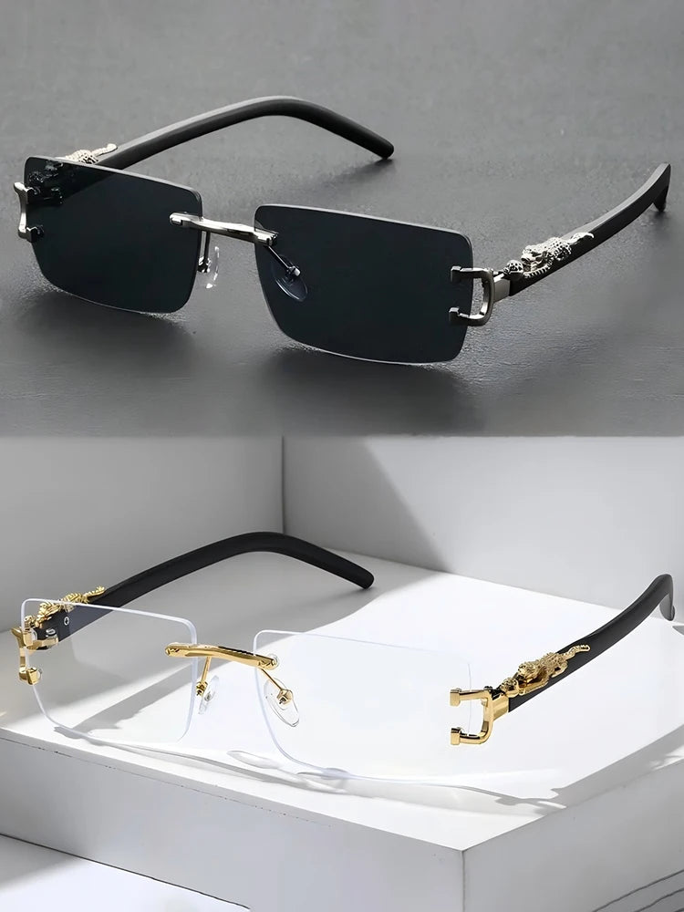 Premium Frameless Rectangular Sunglasses – Lightweight, Modern Design for Daily Wear