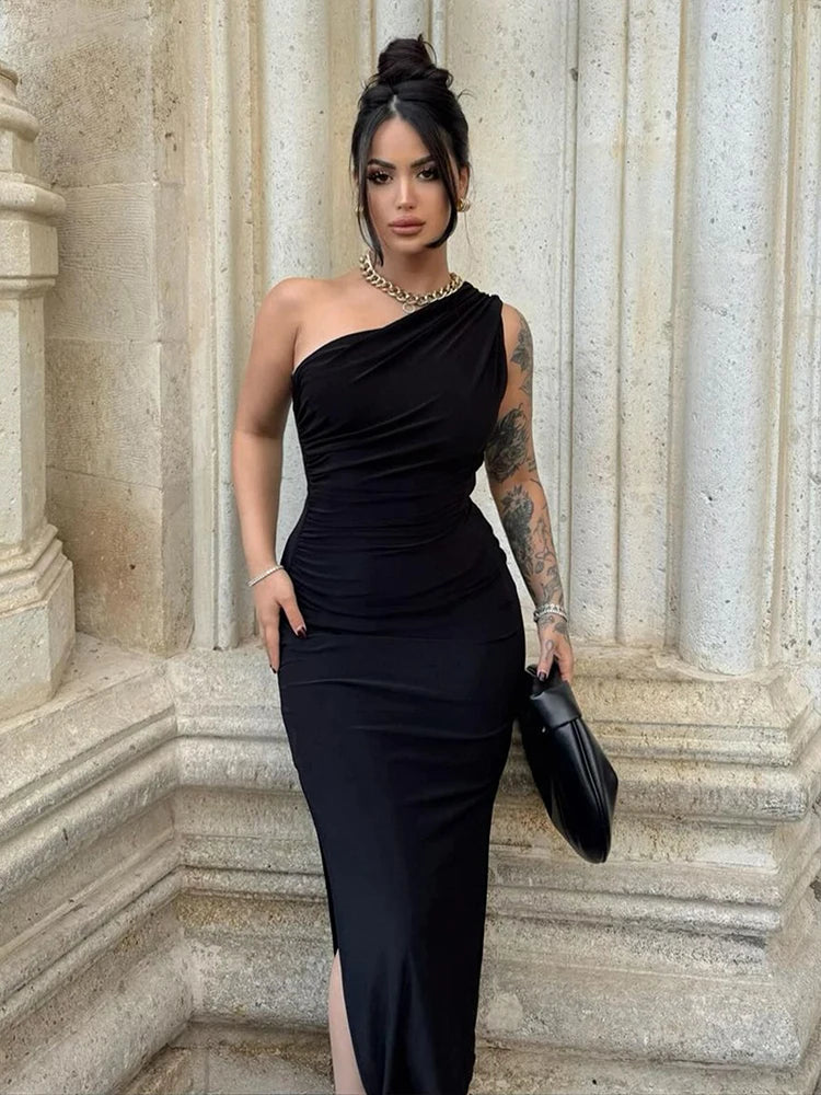 Women's Summer Maxi Dress – Elegant Sleeveless Split Design, Perfect for Parties