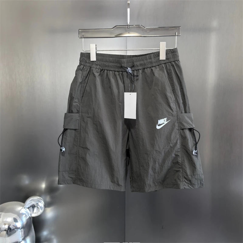 Nike Men's Lightweight Summer Exercise Shorts – Breathable Polyester, Above-Knee Fit, Black