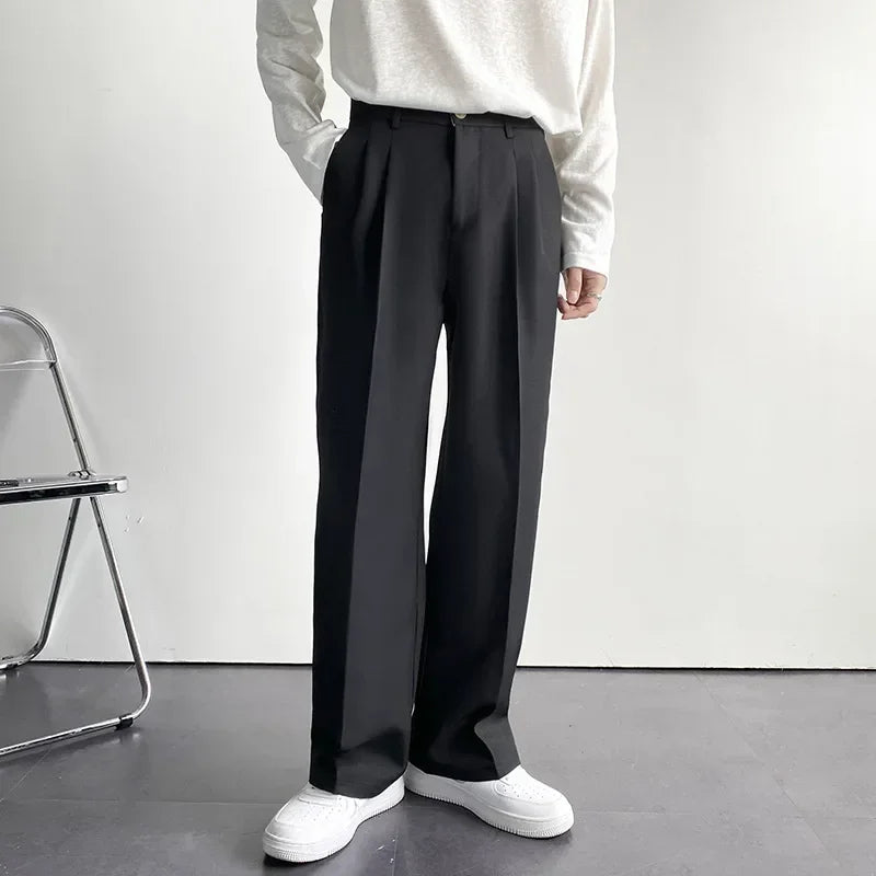Men’s Smart Casual Pants – Slim Fit, Lightweight Polyester, Daily Spring/Summer Wear