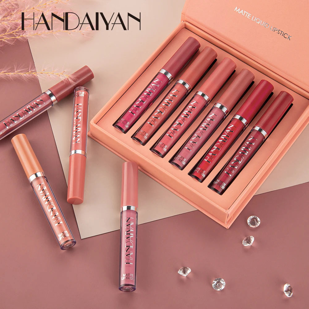 6-Piece High-End Matte Lip Gloss Gift Set – Long-Lasting, Non-Stick, Fade-Resistant Premium Formula