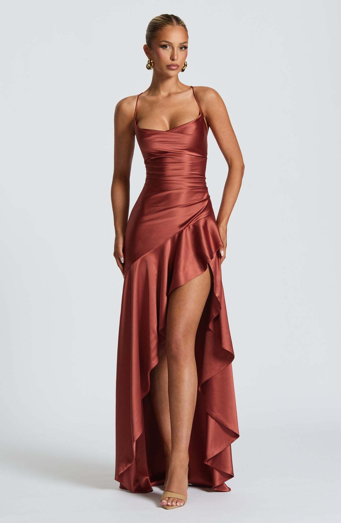 Women’s Backless Ruffle Maxi Dress