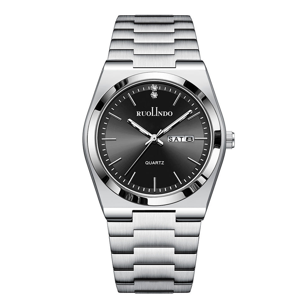 Men’s Stainless Steel Luminous Calendar Watch