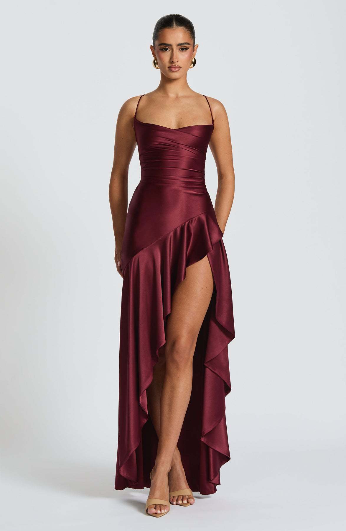 Women’s Backless Ruffle Maxi Dress