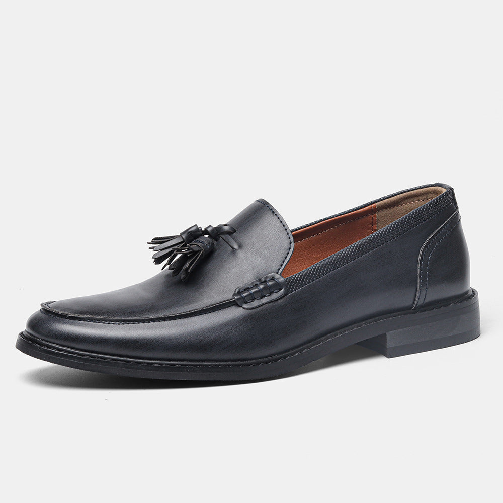 Men’s Wood Grain Tassel Loafers – American Size