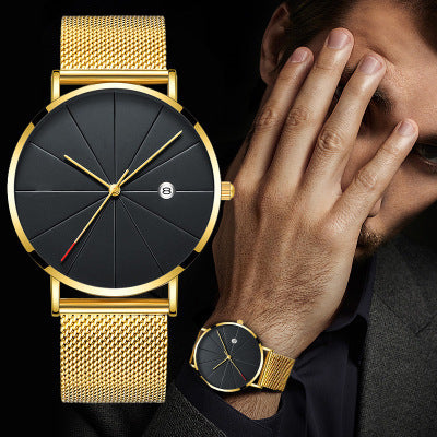 Luxury Men’s Slim Stainless Steel Quartz Watch