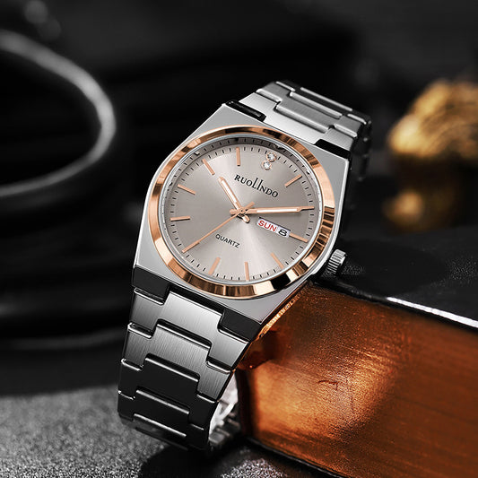 Men’s Stainless Steel Luminous Calendar Watch