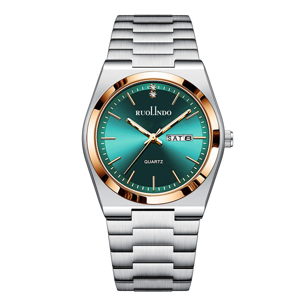 Men’s Stainless Steel Luminous Calendar Watch