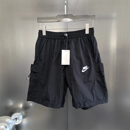 Nike Men's Lightweight Summer Exercise Shorts – Breathable Polyester, Above-Knee Fit, Black