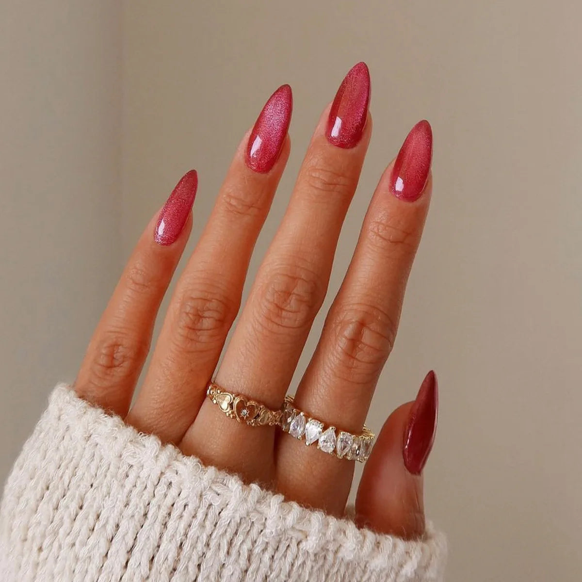 24pcs Long Almond French Tip Press-On Nails – Simple Full Cover Design