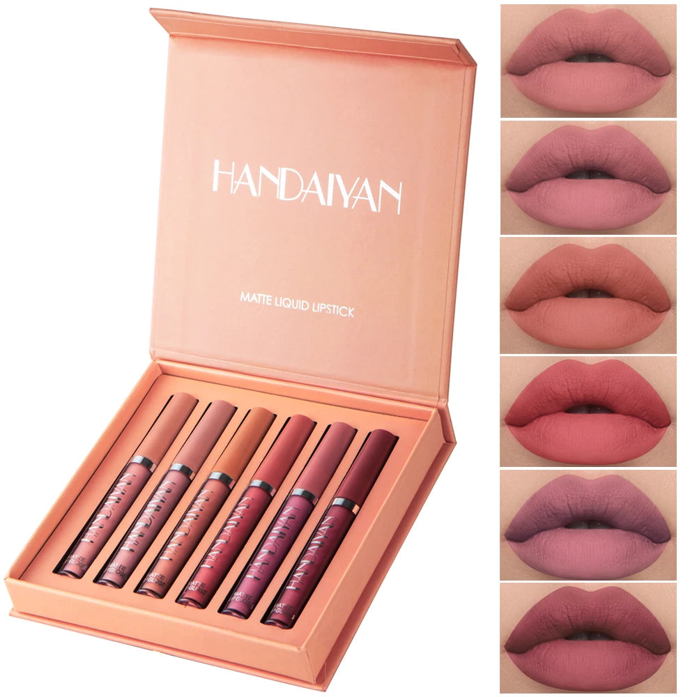 6-Piece High-End Matte Lip Gloss Gift Set – Long-Lasting, Non-Stick, Fade-Resistant Premium Formula