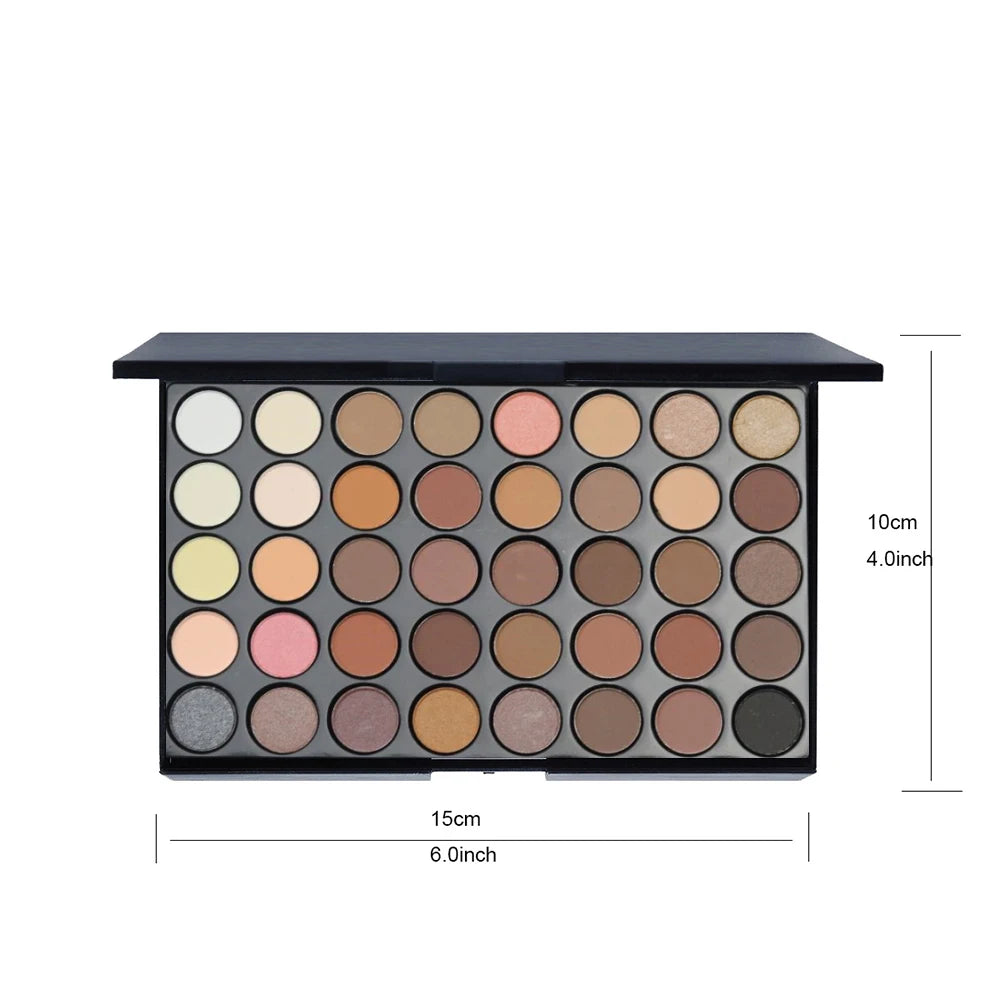 40-Color Long-Wear Eyeshadow Palette – Rich Brown & Pink Tones, Smooth Blend for All-Day Wear
