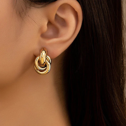 Twist Knot Hoop Earrings – Gold & Silver Finish, Stylish Everyday Jewelry for Women