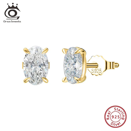 ORSA JEWELS 925 Sterling Silver Zircon Earrings – Premium Cubic Zirconia, Elegant Party Jewelry
