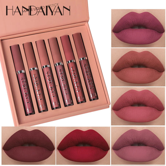 6-Piece High-End Matte Lip Gloss Gift Set – Long-Lasting, Non-Stick, Fade-Resistant Premium Formula