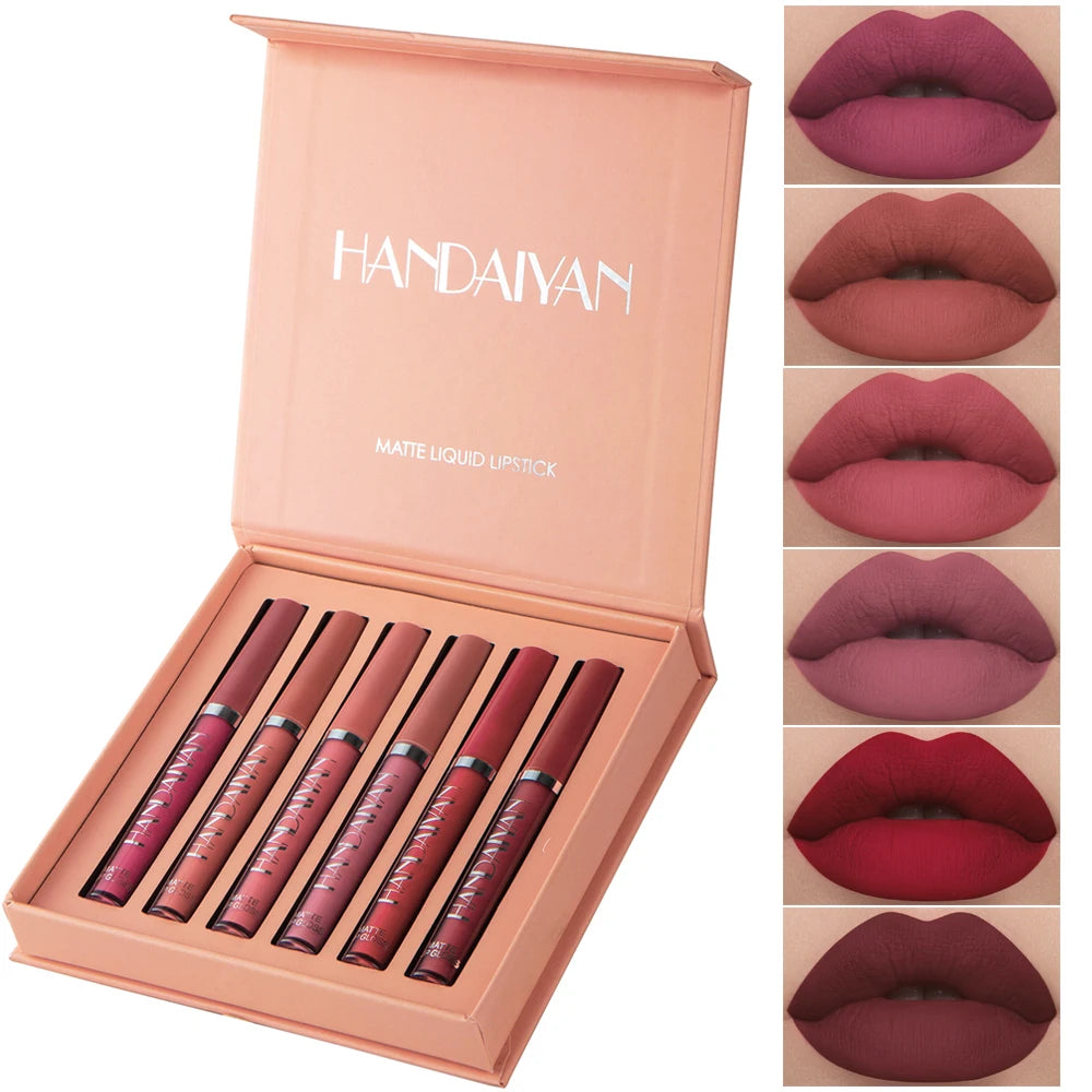 6-Piece High-End Matte Lip Gloss Gift Set – Long-Lasting, Non-Stick, Fade-Resistant Premium Formula