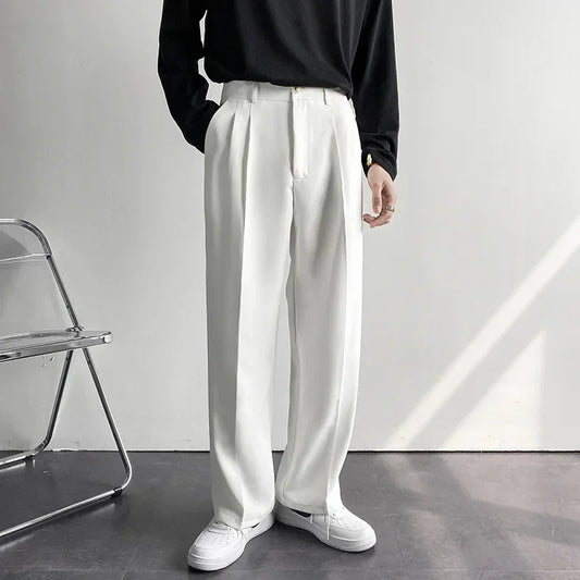 Men’s Smart Casual Pants – Slim Fit, Lightweight Polyester, Daily Spring/Summer Wear