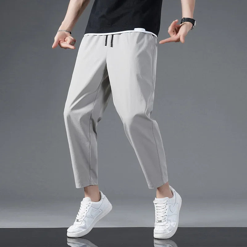 Men’s Ice Silk Summer Crop Pants