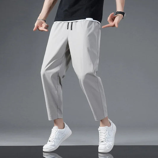 Men’s Ice Silk Summer Crop Pants