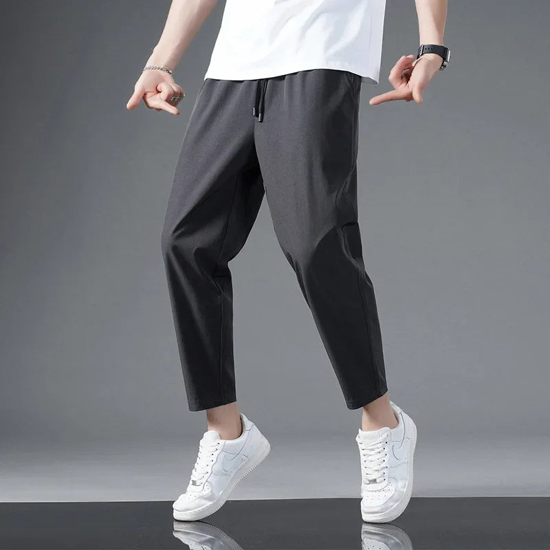 Men’s Ice Silk Summer Crop Pants