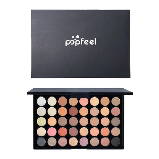 40-Color Long-Wear Eyeshadow Palette – Rich Brown & Pink Tones, Smooth Blend for All-Day Wear