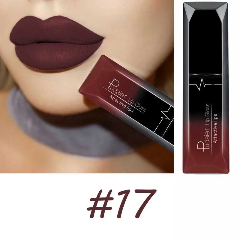 17-Color Premium Matte Liquid Lipstick Set – Long-Lasting, High-Pigment Lip Gloss & Lip Cream Collection