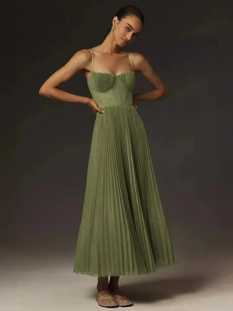 Women's Elegant Evening Gown – Open-Back, Deep V Neck, Slim Silhouette, Bridesmaid Perfect