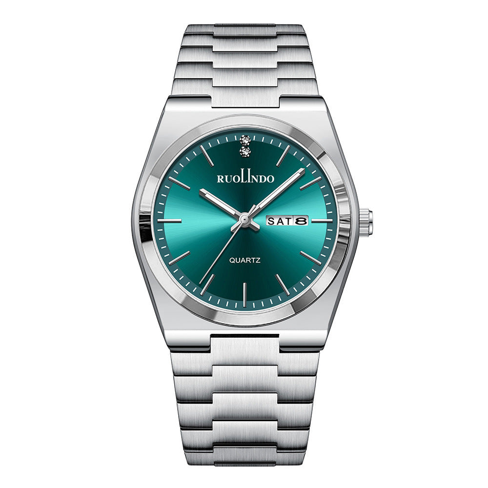 Men’s Stainless Steel Luminous Calendar Watch